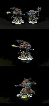 Njal Stormcaller in Terminator Armour and  Rune Priest by Modelling Art Studio
