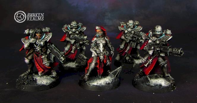 Sisters of Battle Sister Hospitalier with Battle Sisters squad by Awaken Realms