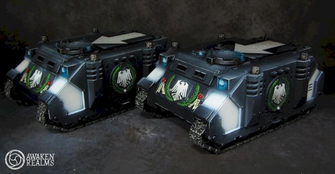 Space Marines Raven Guard Rhinos by Awaken Realms