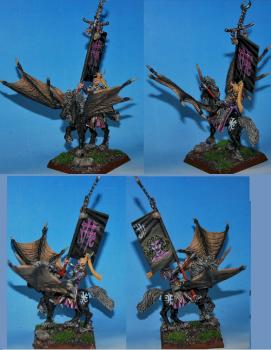 Dark elf Army standard bearer on pegasus conversion by capopik
