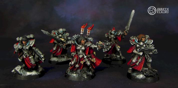Sisters of Battle Canoness with Battle Sisters squad by Awaken Realms