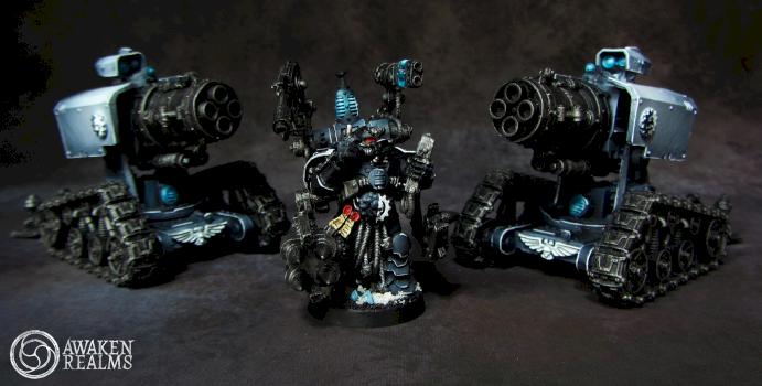 Space Marines Raven Guard Thunderfire Cannons by Awaken Realms