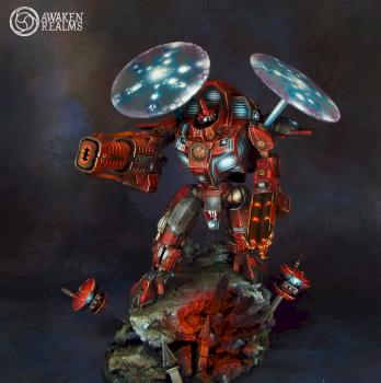 Tau Y'Vahra taking fire! - diorama by Awaken Realms
