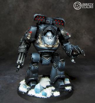 Space Marines Raven Guard Contemptor Dreadnought by Awaken Realms