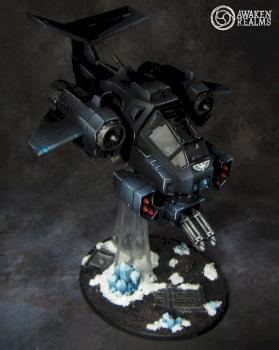 Space Marines Raven Guard Stormtalon Gunship by Awaken Realms