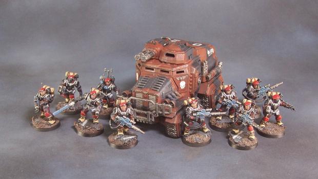 Storm troopers Tempestus Scions and Taurox Prime by TheFireDrake