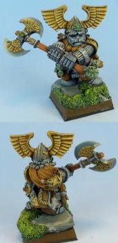 Non Metalic Metal dwarf lord with great weapon by capopik