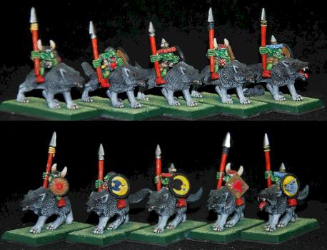 5 goblin wolf riders from 80' by capopik