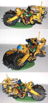Ork Nob Biker with Deffrolla by narkuk