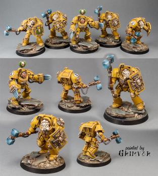 Imperial Fist Assault Terminators by Grimvar