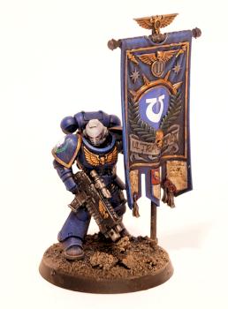 Ultramarines Primaris Ancient with Banner by Grim Factorum