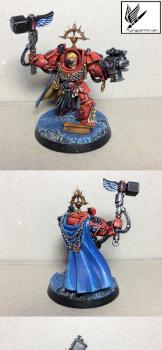 Blood Angels Captain Karlaen in Terminator-Armor. by flyingpaintbrush