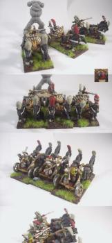 Warmaster (10mm) High Elf - 1st unit of chariots by Guthwine