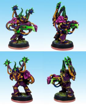 Slaaneshi Noise Marine with Sonic Blaster by Asariel