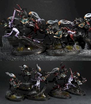 Dark elves Doomfire warlocks by GillianH