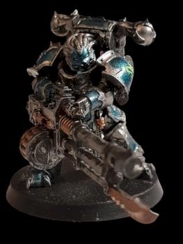 Chaos Space Marines; Alpha Legion Havoc with Reaper Autocannon by lesley_the_noble