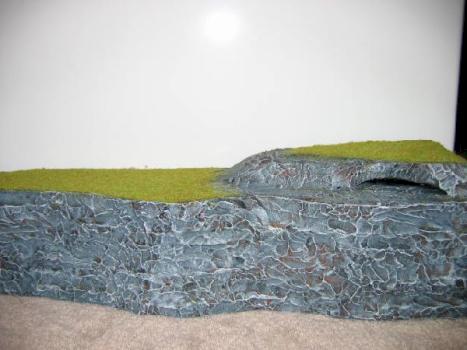 2 Foot Long Cliff With Cave And Static Grass by trilogyt