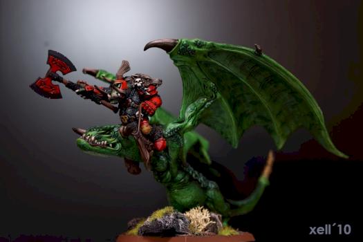 Orc boss on wyvern by Xell