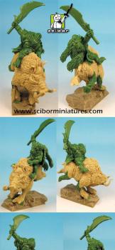 28mm scale Ork on Boar greenstuf and resin conversion by Scibor
