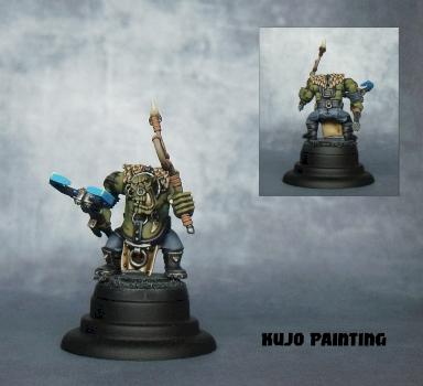 Ork Runtherder (front and back view) by KujoPainting