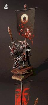 Chaos Khorne Knight with Battle Standard Bearer by slawek
