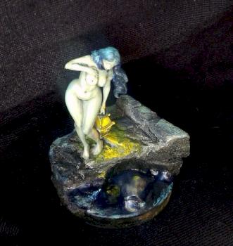 Illuminated Lady-night swimming by Forestwalk