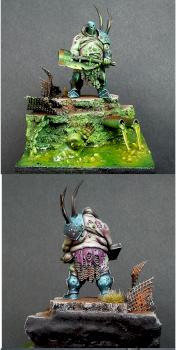 Nurgle Chaos Lord diorama by lunatyk