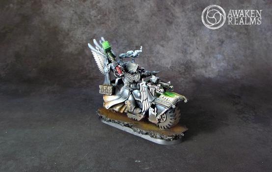 Dark Angels Cahplain Asmodai on Bike by Awaken Realms