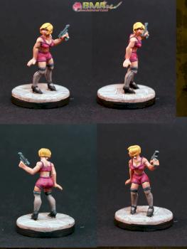 Gun moll in underwear with pistol by belminiart