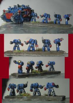Scratchbuilt Epic scale terminators by Rerclusiarch