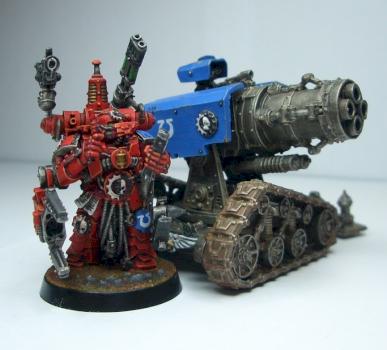 Techmarine & Thunderfire cannon by Tevet