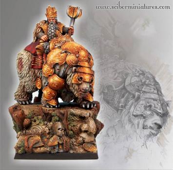 Dwarf King on War Bear by Scibor