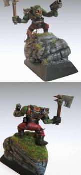 Ork on a stone base by b00geyman