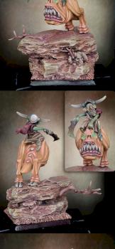 Night Goblin Boss on Giant Squig by Szczurak