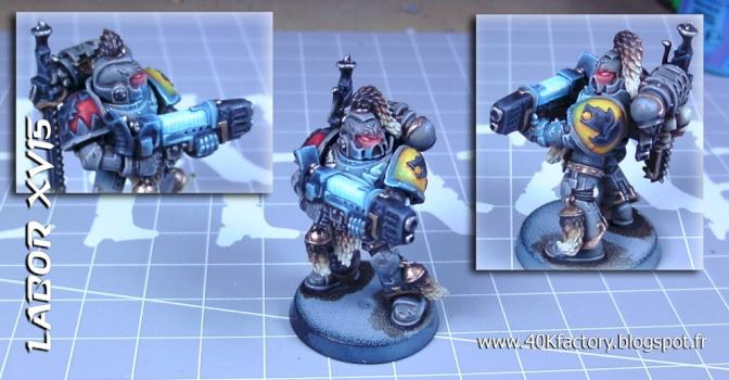 Grey Hunter Space Wolves with plasmagun by psychomatt