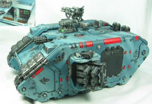 Space Wolves Army - Land Raider Crusader by golgfag