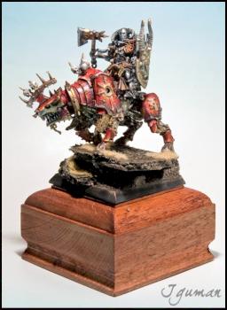 Chaos lord of Khorne on Juggernaut by Iguman