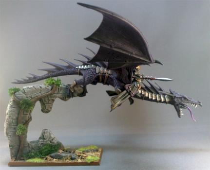 Dark Elves Lord On Dragon by darkstudios