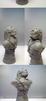 my first sculpt-barbarian bust by skorpia