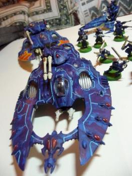 Warhammer 40k Eldar Army Alaitoc Waveserpent Falcon by delfury