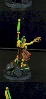 Non-Metallic Metal Gold Necron Lord with Lighting effects by maglore9780
