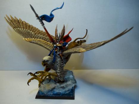 High Elf Prince on Griffon by Miklannar