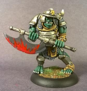 painted 14636: Gologh the Vicious, Black Orc Captain by mikecarrero
