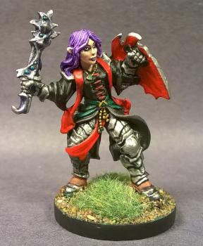 painted 03347: Larodin, Dark Elf Cleric by mikecarrero