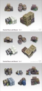 Stacked Boxes And Barrels by khainder