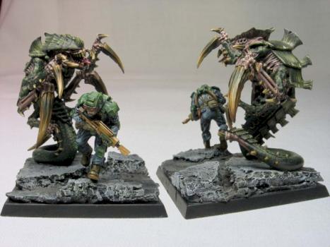Tiranid vs Elysian soldier by kraksa