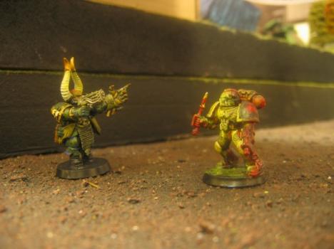 Space marine and chaos lord confronts by skejtboi