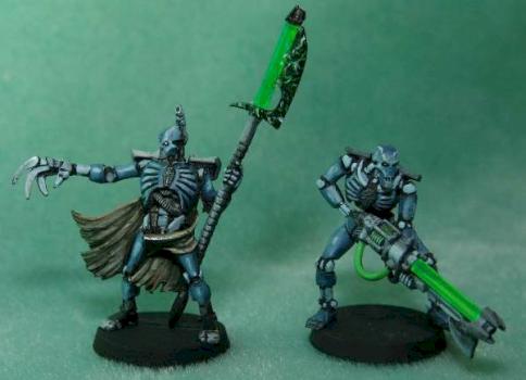 Necron Lord and Warrior by twelveravens