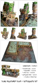 SLIME WACHTOWER & SILO PLATFORM SET battleboard scenery terrain by studiolevel