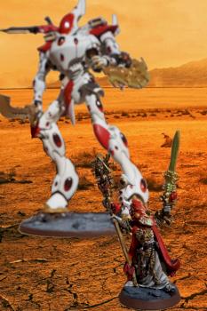 Eldar desert moon scene - Eldrad - Wraithknight by T1k